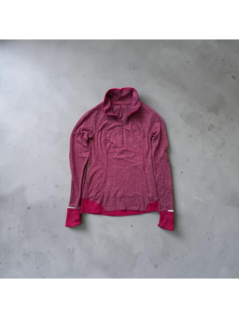 Lululemon Rest Less 1/4 Zip Pullover Berry Pink Space Dye Running Top Size 4